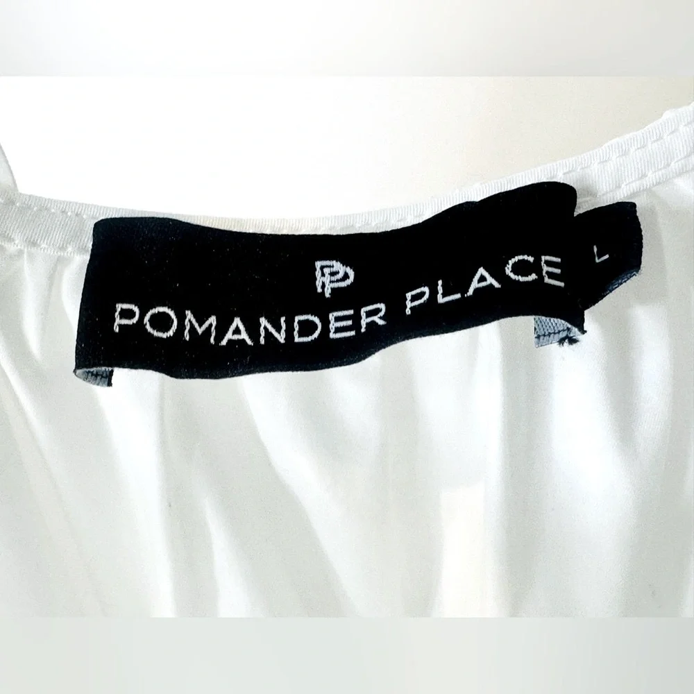 Tuckernuck Pomander Place Tinsley Organza Puff Sleeve White Top Shirt Blouse L - Picture 9 of 12